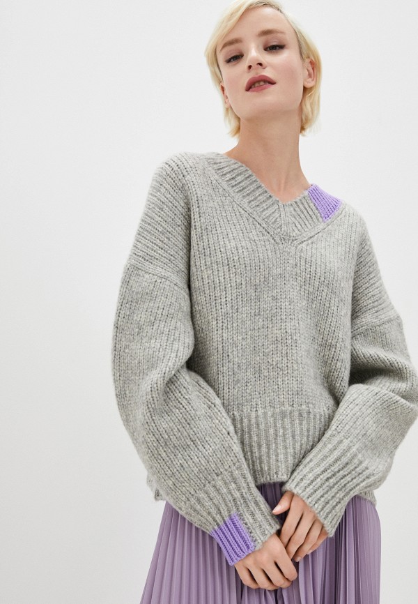 женский пуловер helmut lang, серый