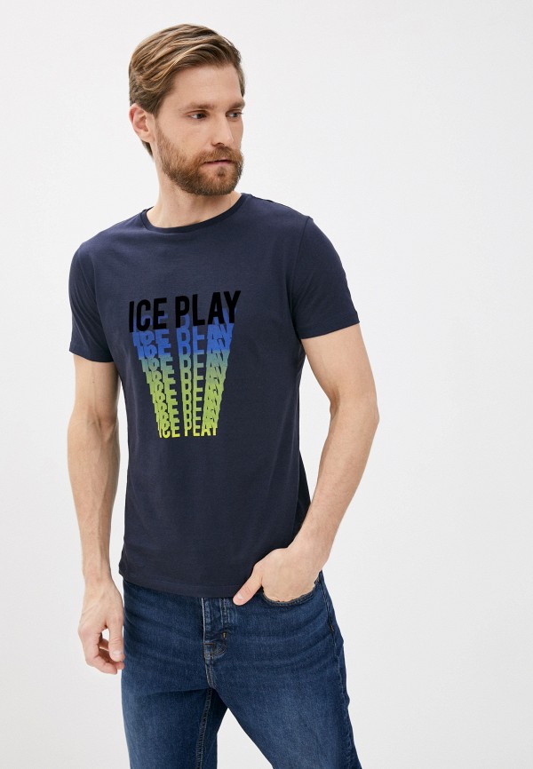 мужская футболка ice play, синяя