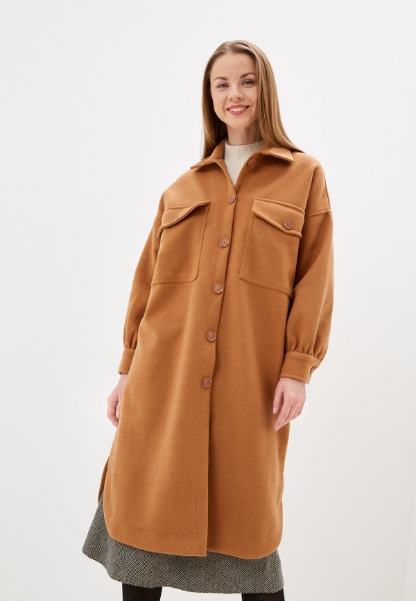 женское пальто imocean, коричневое