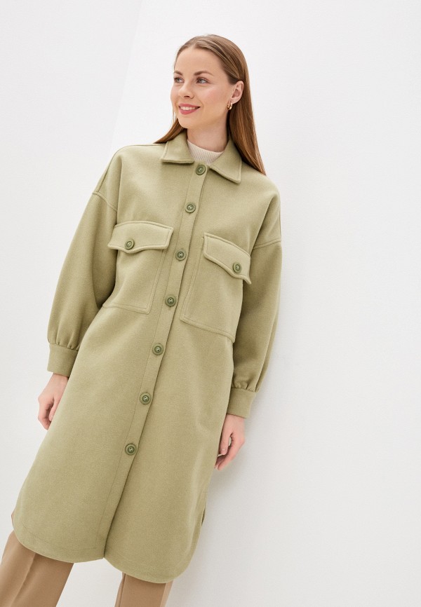 женское пальто imocean, зеленое