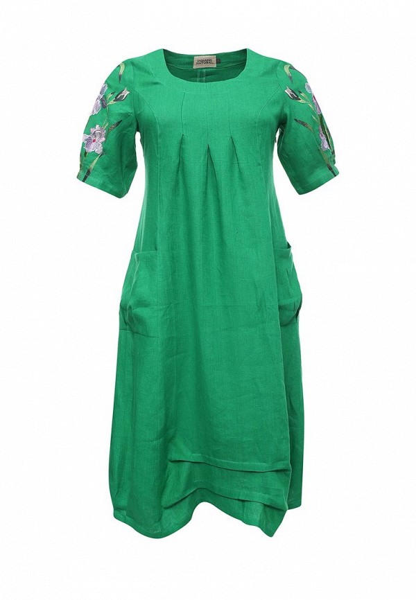 женское повседневные платье indiano natural, зеленое