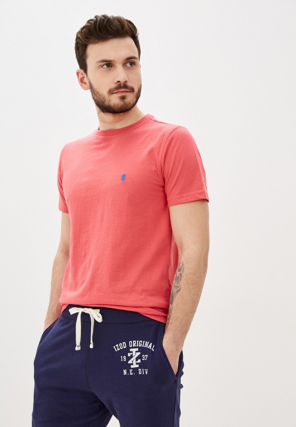 мужская футболка с коротким рукавом izod, розовая