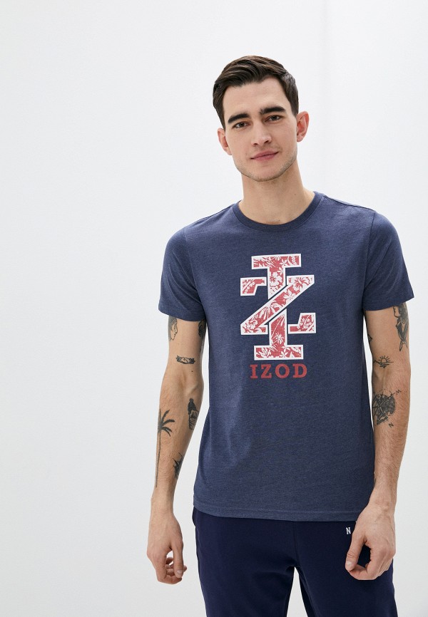 мужская футболка с коротким рукавом izod, синяя
