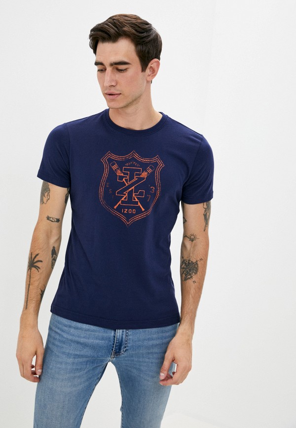 мужская футболка с коротким рукавом izod, синяя