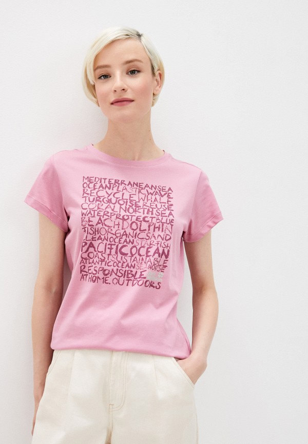 женская спортивные футболка jack wolfskin, розовая