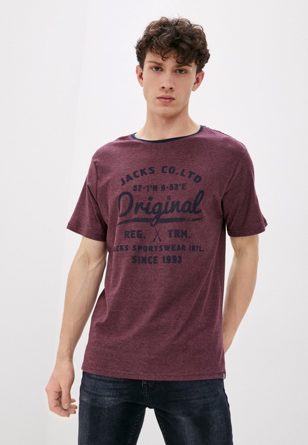 мужская футболка jack’s sportswear intl, бордовая