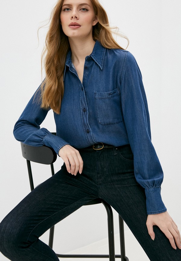 женская джинсовые рубашка jacob cohen, синяя