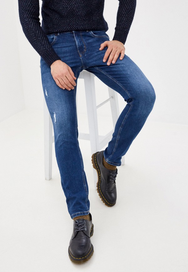 мужские зауженные джинсы j. hart & bros, синие