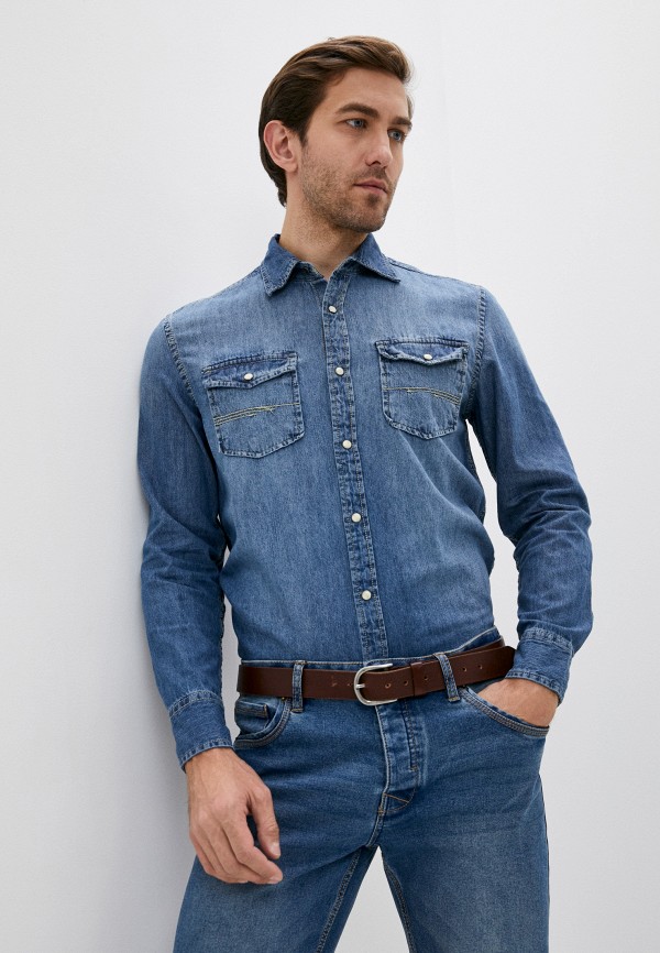 мужская джинсовые рубашка j. hart & bros, голубая