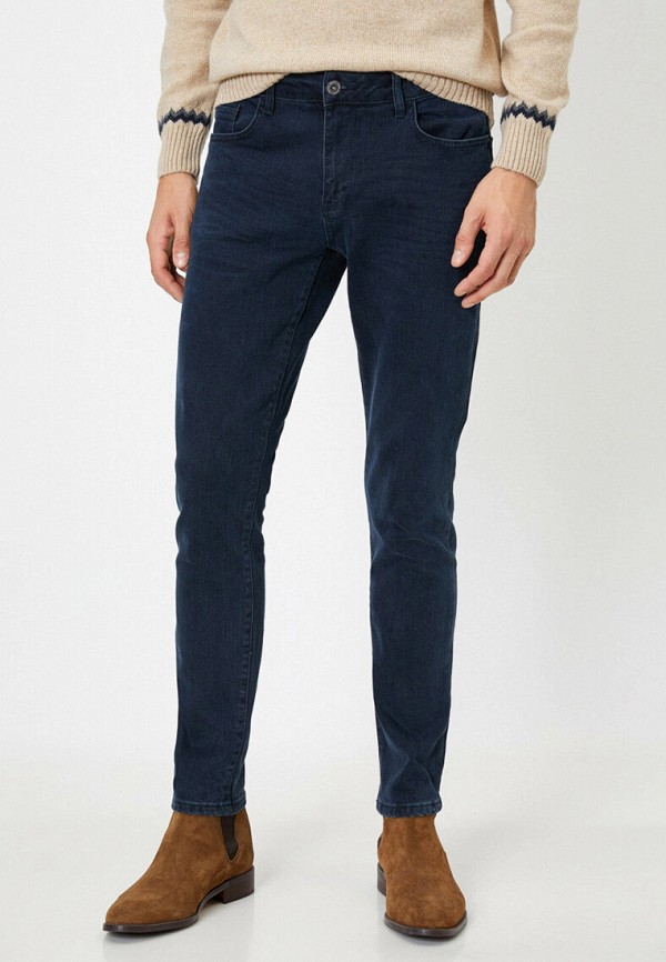 мужские зауженные джинсы koton, синие