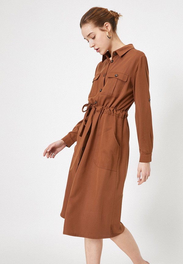 женское платье koton, коричневое