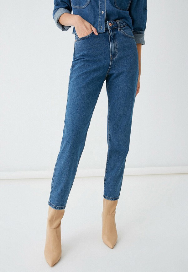 женские прямые джинсы koton, синие