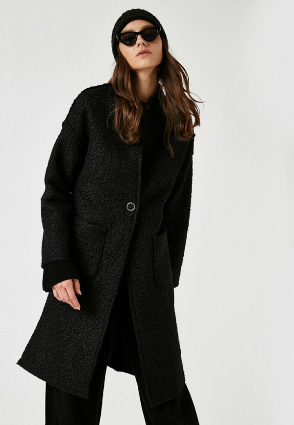 женское пальто koton, черное