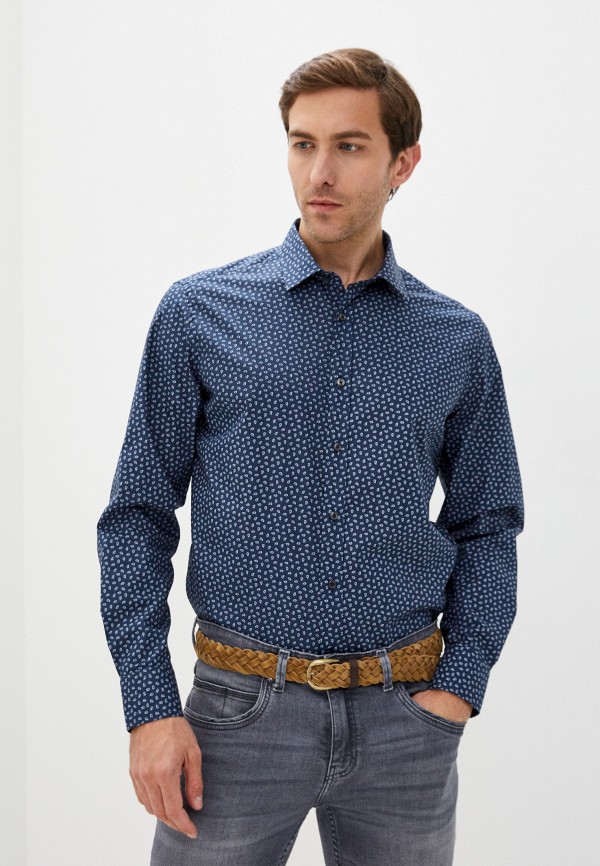 мужская рубашка с длинным рукавом lab. pal zileri, синяя