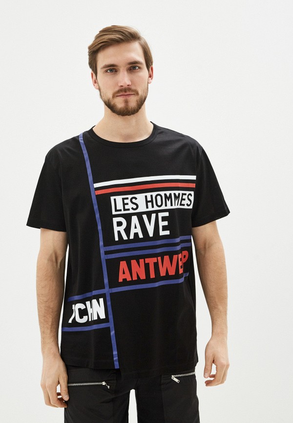 мужская футболка les hommes, черная