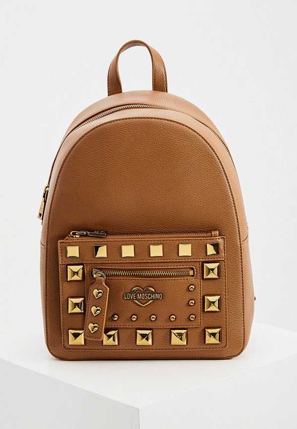 женский рюкзак love moschino, коричневый