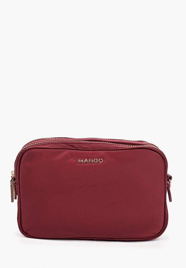 женская сумка mango, бордовая