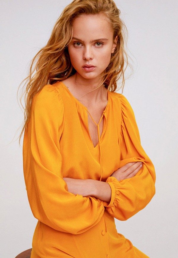 женская блузка mango, желтая