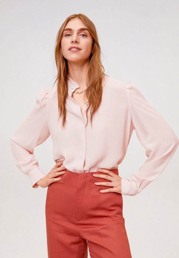 женская блузка mango, розовая