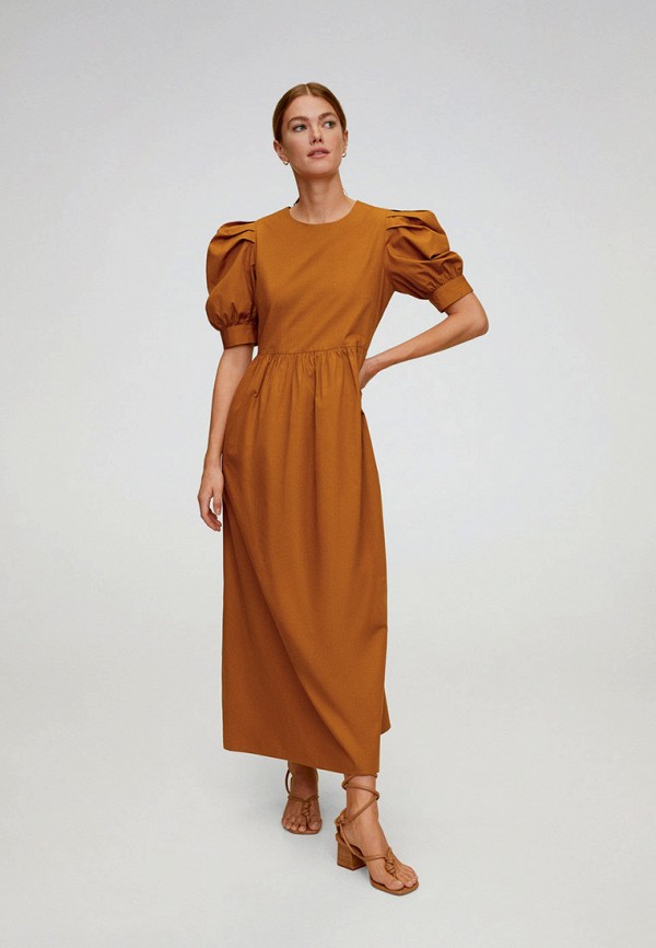 женское повседневные платье mango, коричневое
