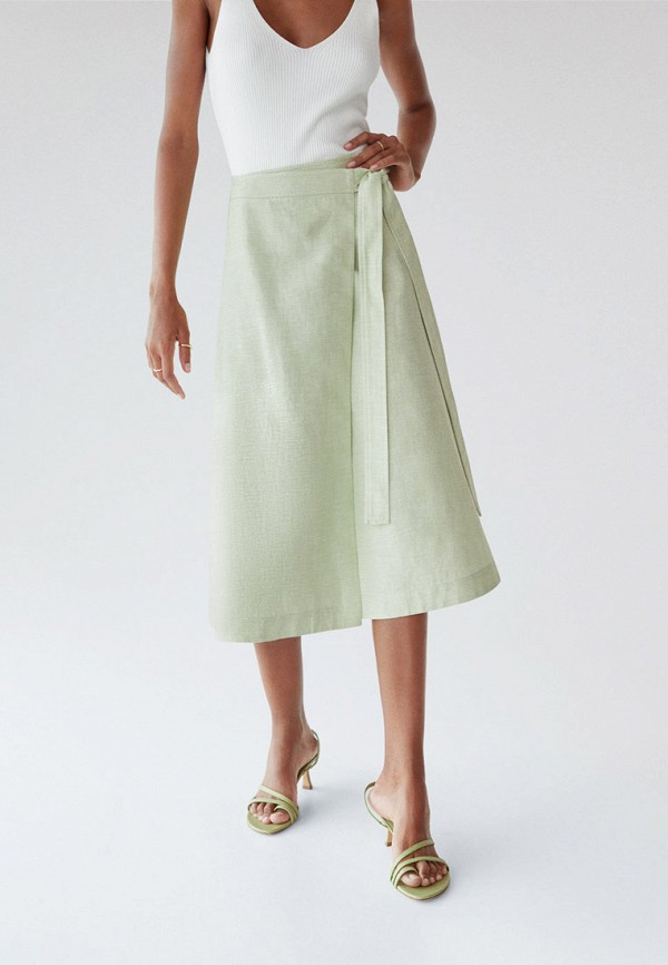 женская юбка mango, зеленая