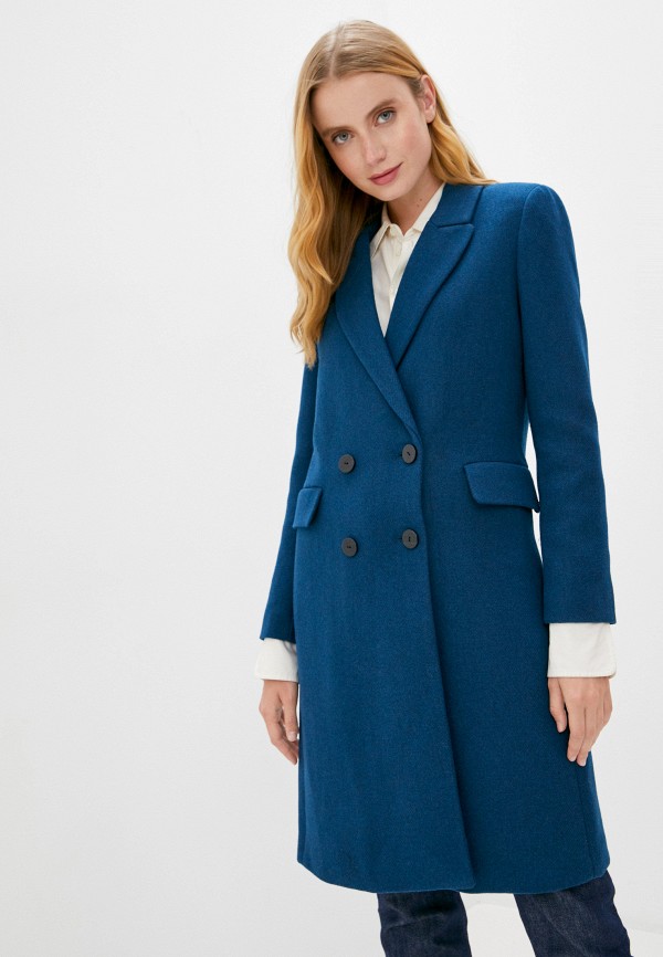 женское пальто mango, синее