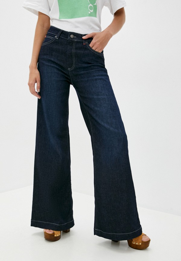 женские джинсы клеш max&co, синие
