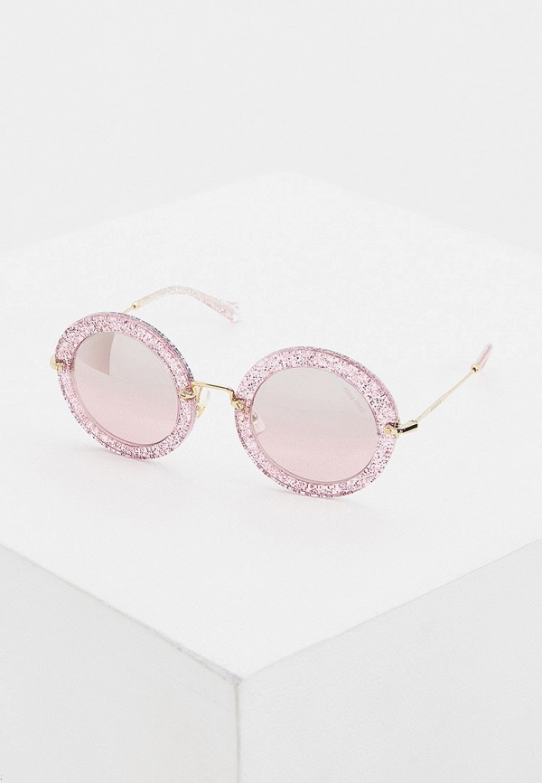 женские солнцезащитные очки miu miu, розовые