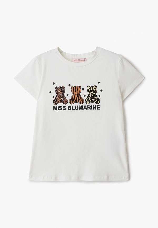 футболка с коротким рукавом miss blumarine для девочки, белая