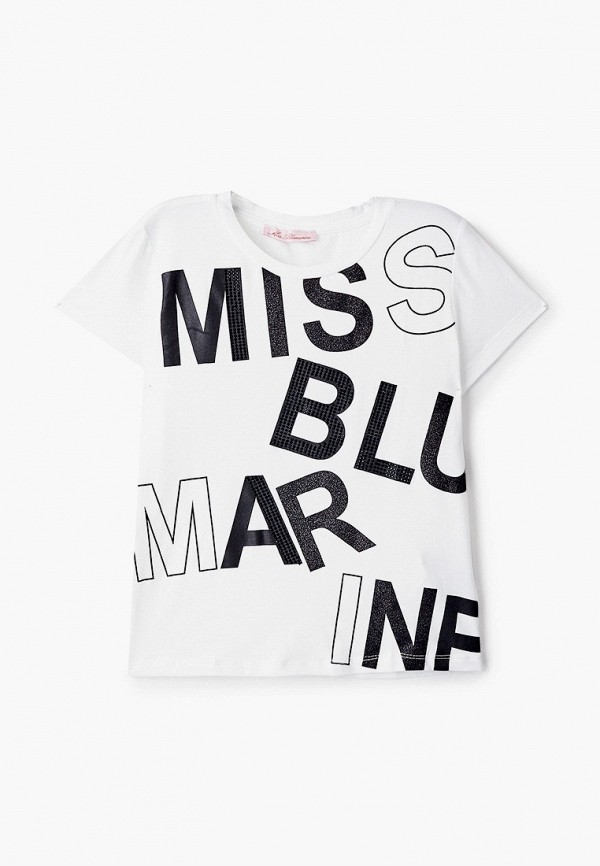 футболка с коротким рукавом miss blumarine для девочки, белая