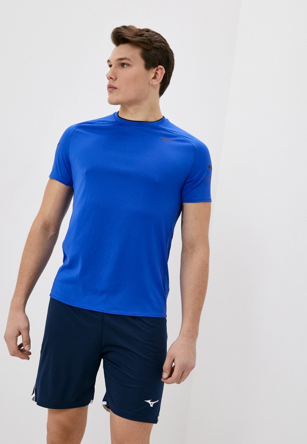 мужская спортивные футболка mizuno, синяя