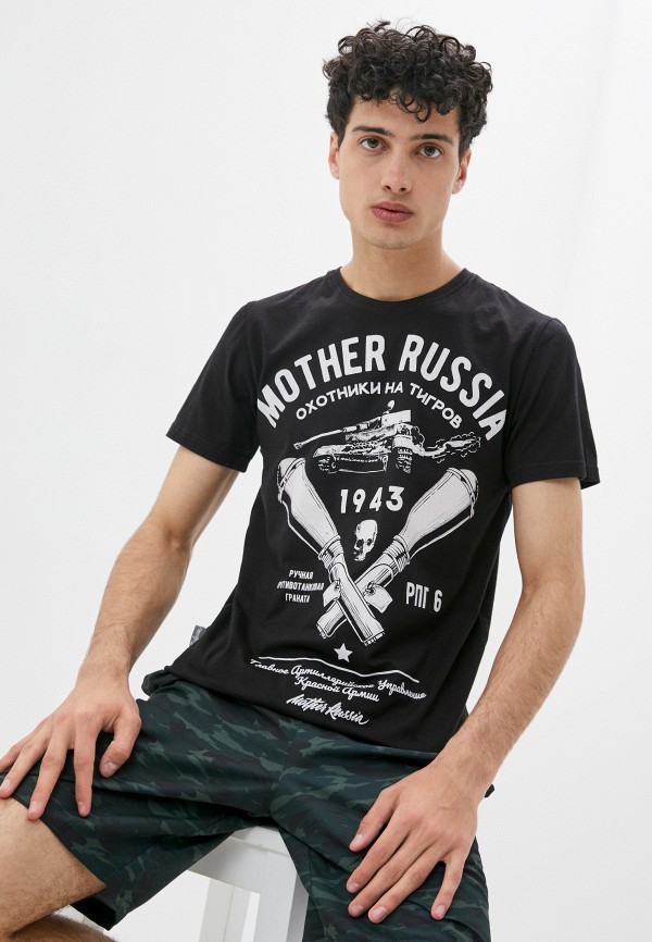 мужская футболка с коротким рукавом mother russia, черная