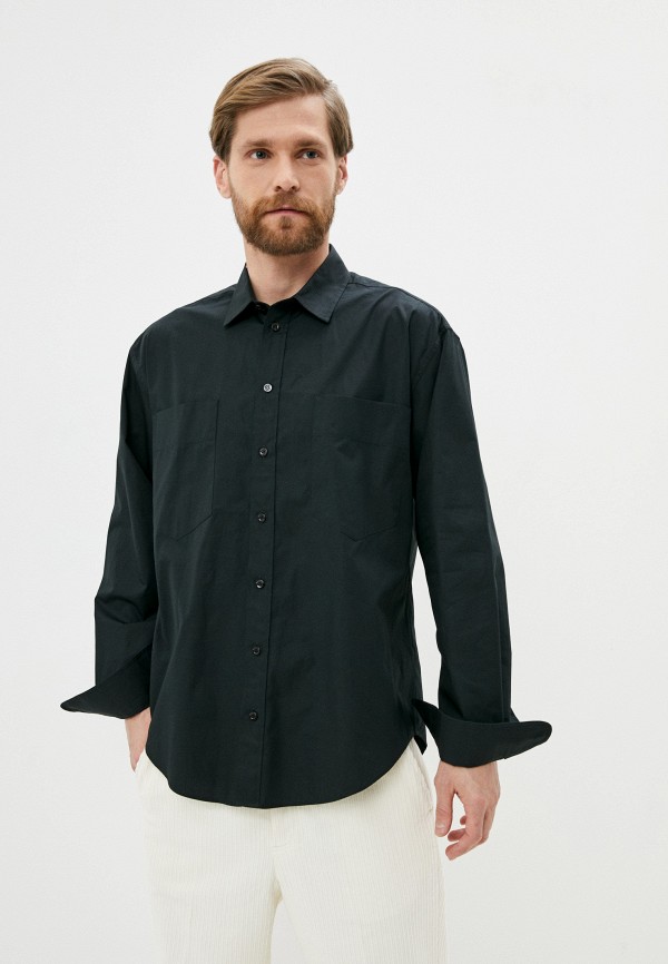 мужская рубашка с длинным рукавом moschino couture, черная