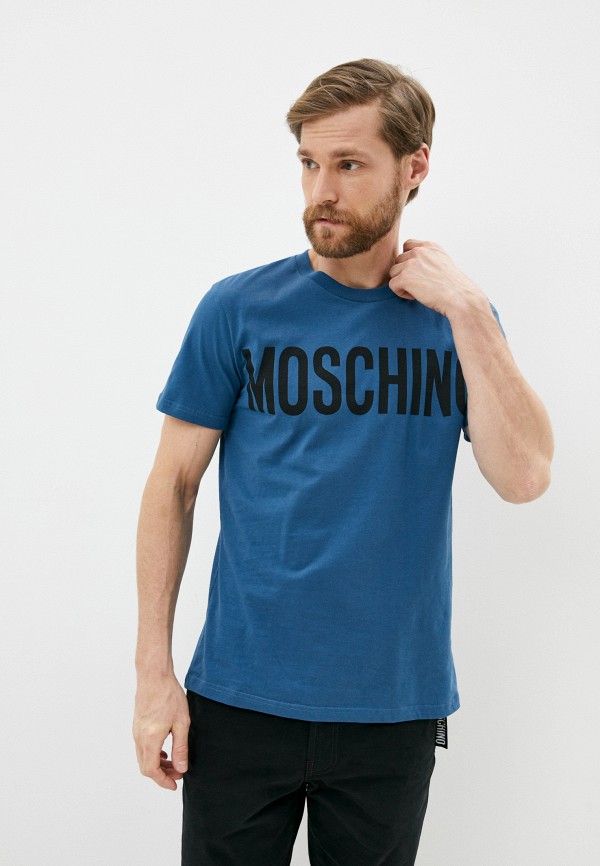 мужская футболка moschino couture, синяя