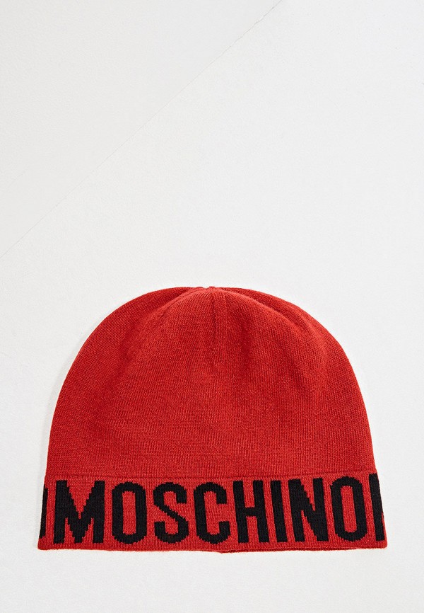 женская шапка moschino, красная