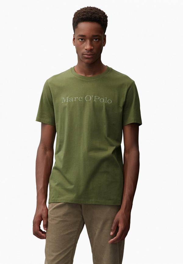 мужская футболка с коротким рукавом marc o’polo, зеленая