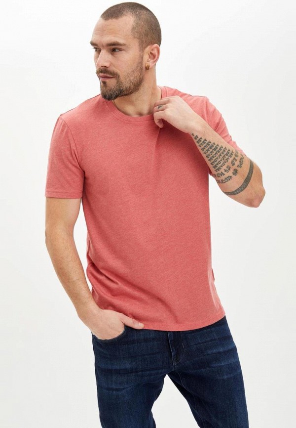 мужская футболка defacto, розовая