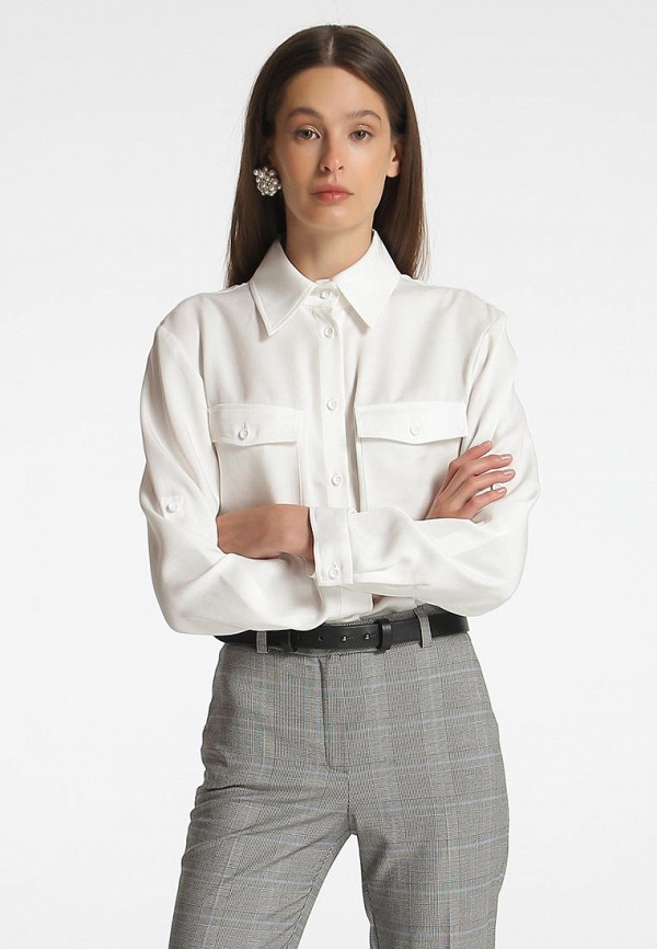 женская рубашка с длинным рукавом shako, белая