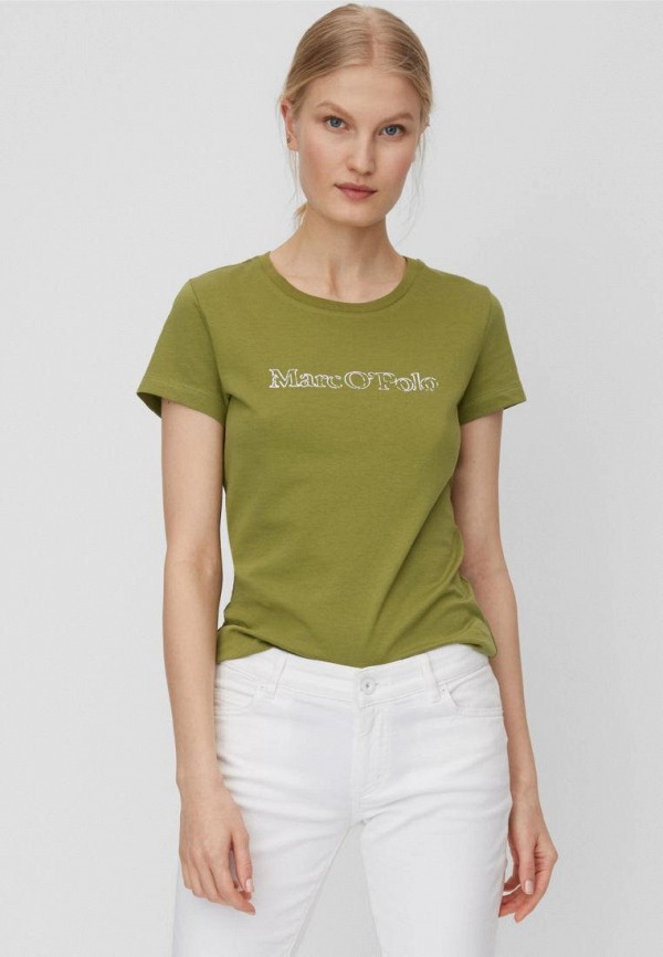 женская футболка marc o’polo, зеленая