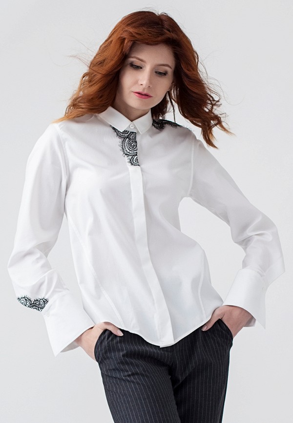 женская рубашка с длинным рукавом strygina, белая