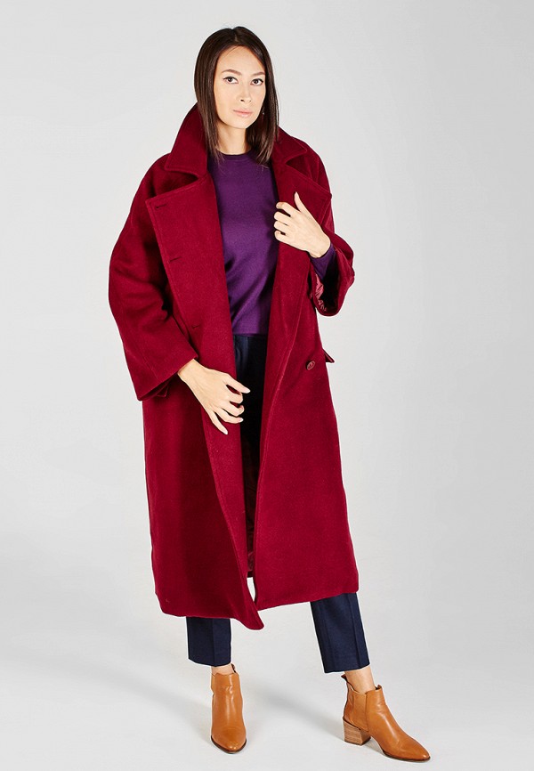 женское пальто sana.moda, бордовое