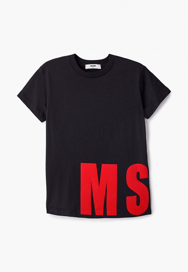 футболка с коротким рукавом msgm для мальчика, черная