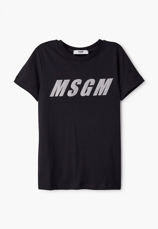 футболка с коротким рукавом msgm для девочки, черная