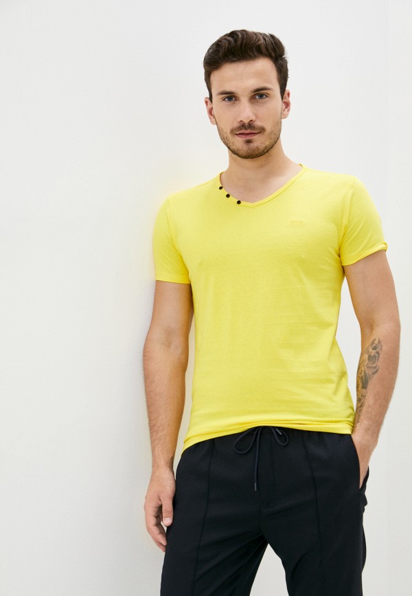 мужская футболка с коротким рукавом mz72, желтая