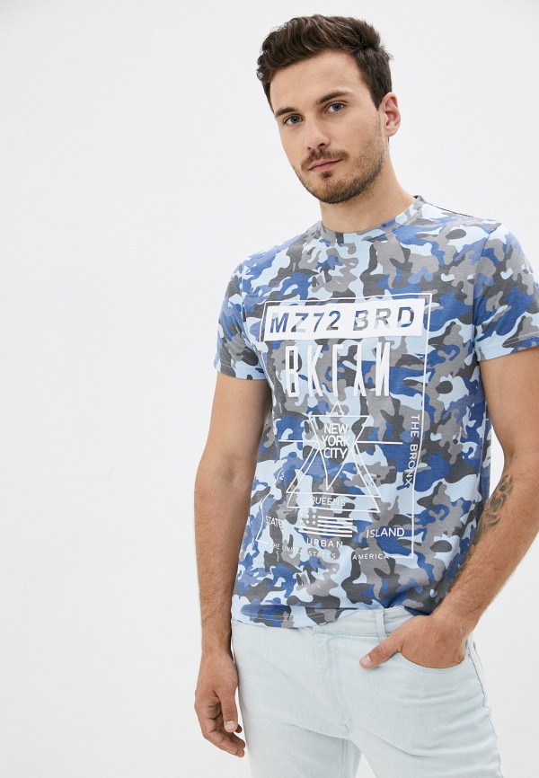 мужская футболка с коротким рукавом mz72, синяя