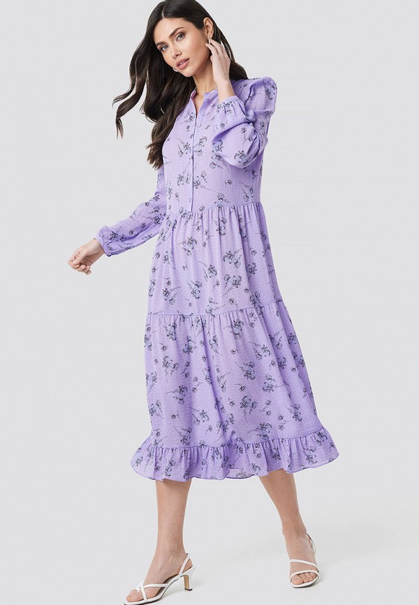 женское повседневные платье na-kd, фиолетовое