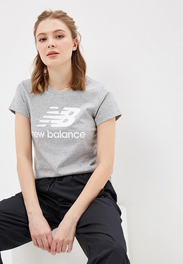женская спортивные футболка new balance, серая