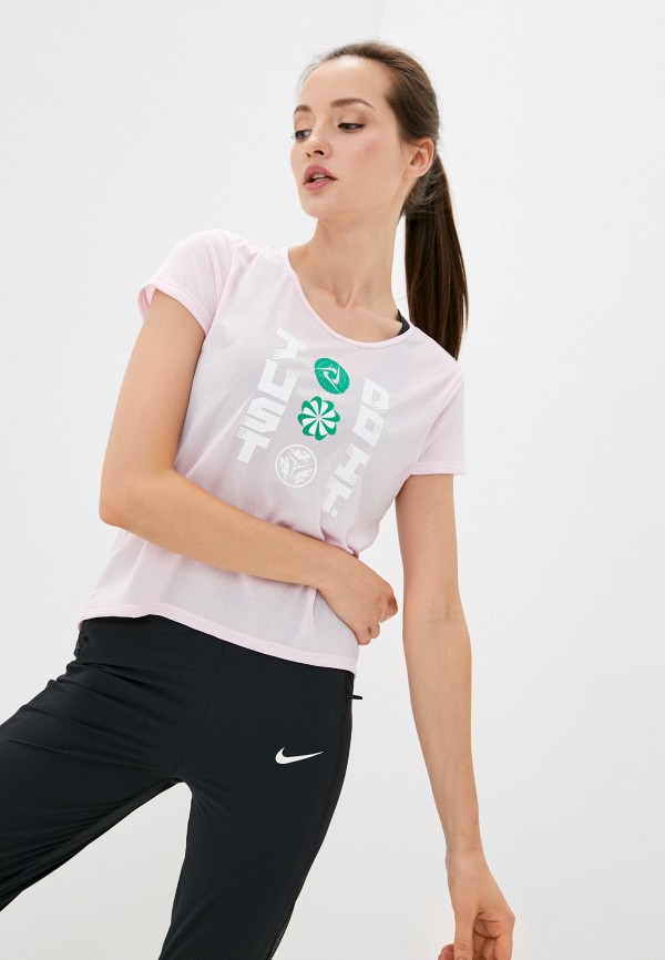 женская спортивные футболка nike, розовая