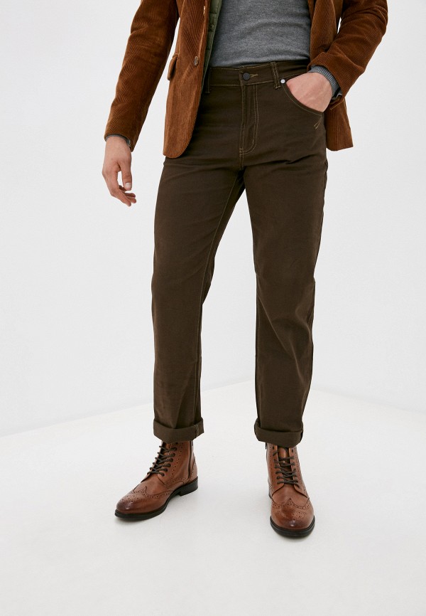 мужские прямые брюки occhibelli, коричневые