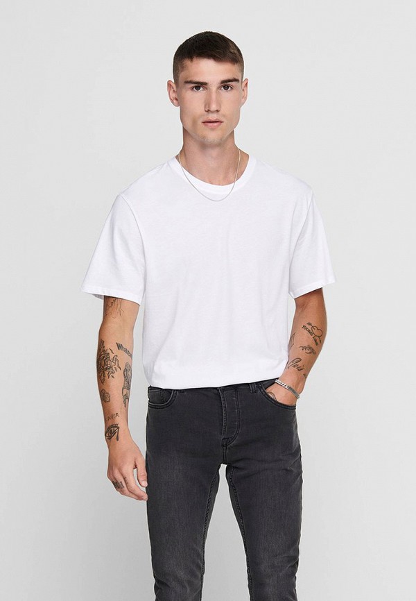мужская футболка с коротким рукавом only & sons, белая